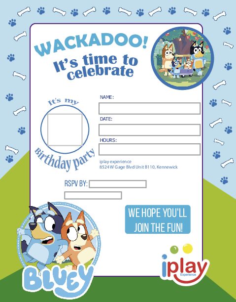 invitations- iplay experience BLUE