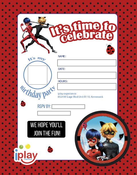 invitations- iplay experience LADY BUG